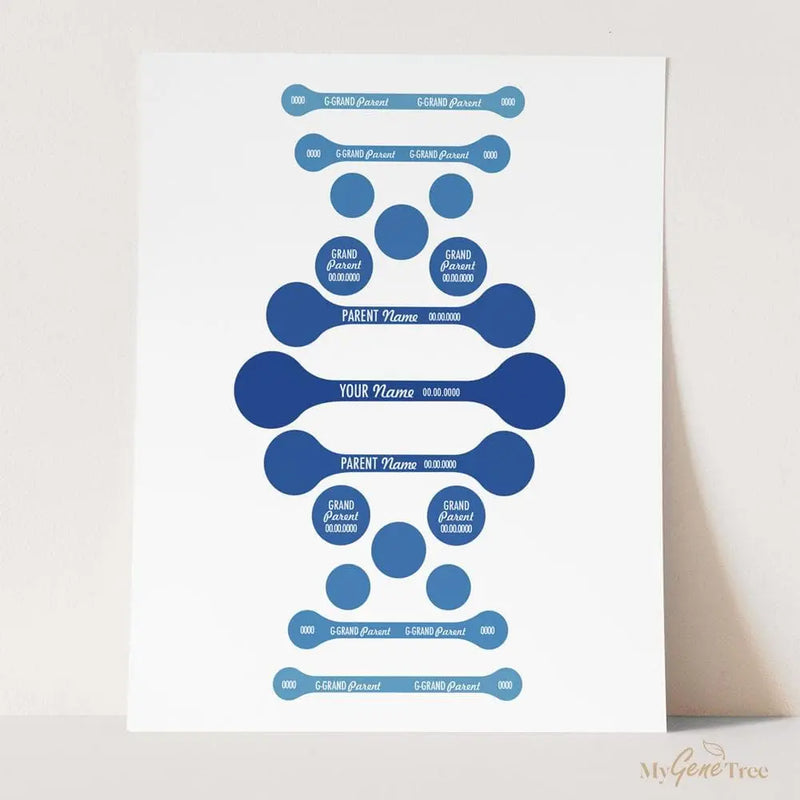 DNA Denim Family Tree Customized Digital Family Tree Template mygenetree 