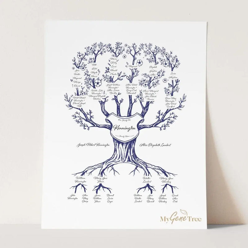 Family Branches Hamptons Blue Digital Family Tree Template MyGeneTree 