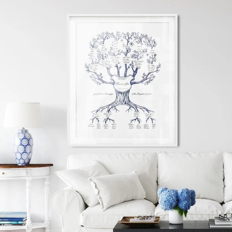 Family Branches Hamptons Blue Digital Family Tree Template MyGeneTree 