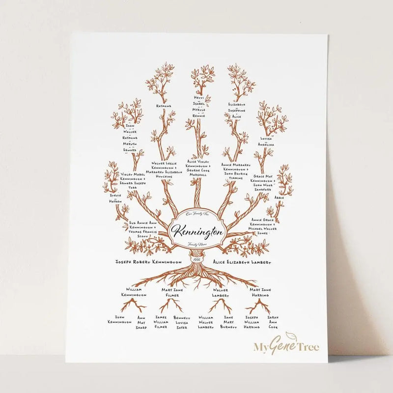 Family Branches Terracotta Digital Family Tree Template MyGeneTree 