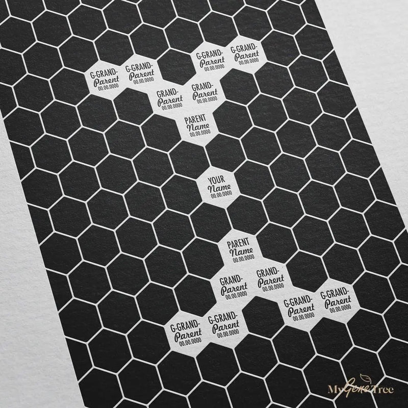 Honeycomb Ebony Family Tree Customized Digital Family Tree Template mygenetree 