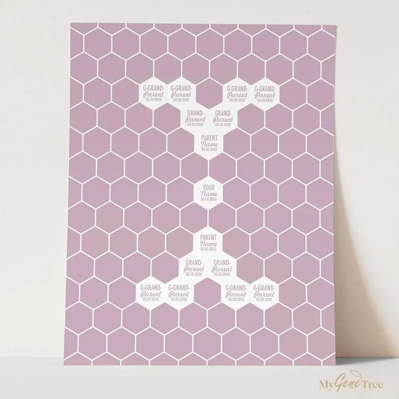 Honeycomb Wineberry Family Tree Customized Digital Family Tree Template mygenetree 