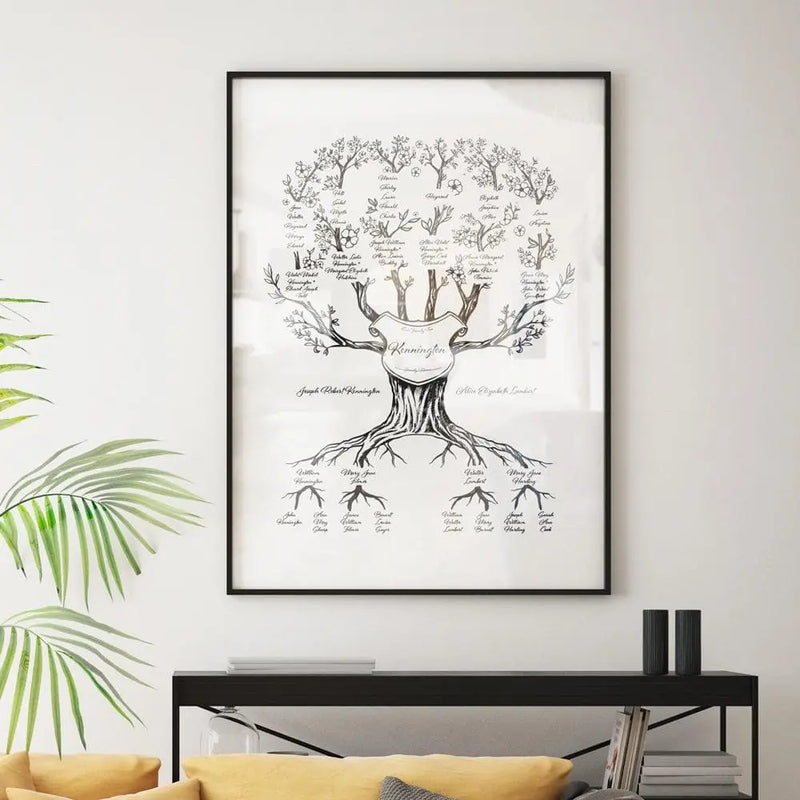 'Limited Edition' Family Branches Black Digital Family Tree Template MyGeneTree 