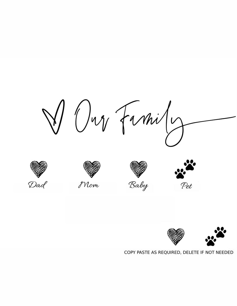 'Our Family' Hearts and Paws - MyGeneTree