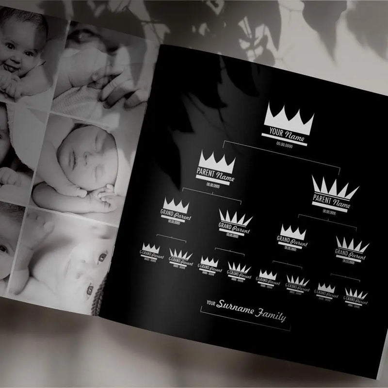 Royal Crowns Onyx Family Tree Customized Digital Family Tree Template mygenetree 